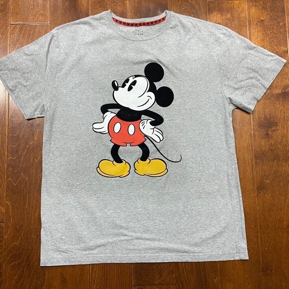 Disney Mickey Mouse Cartoon Felt Cotton Grey T-Shirt Women's Size XXL - Picture 3 of 7